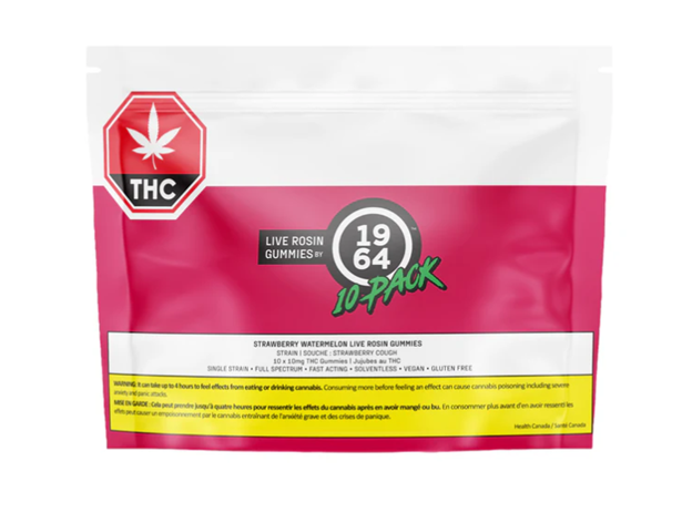 Strawberry Watermelon Live Rosin - 10 x 10mg THC Gummies | 1964
