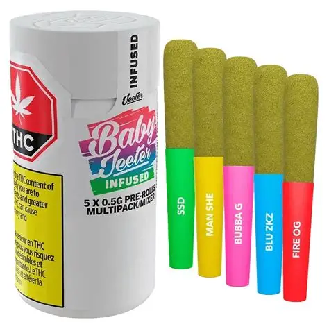 Baby Jeeter Multi-Pack Infused - 5 X 0.5g Hybrid Infused Joints | Jeeter
