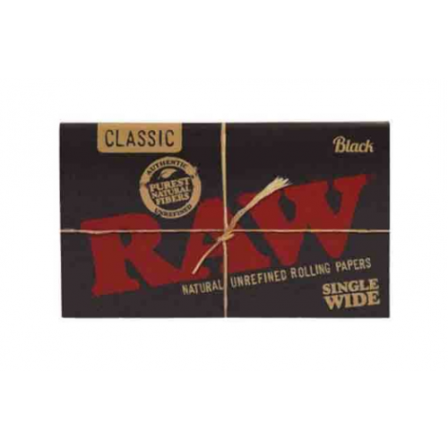 BLACK Unbleached Single Wide  RAW