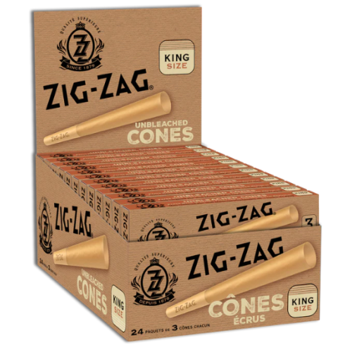 Product image Unbleached King Size Cones 3 Pack  ZigZag 1
